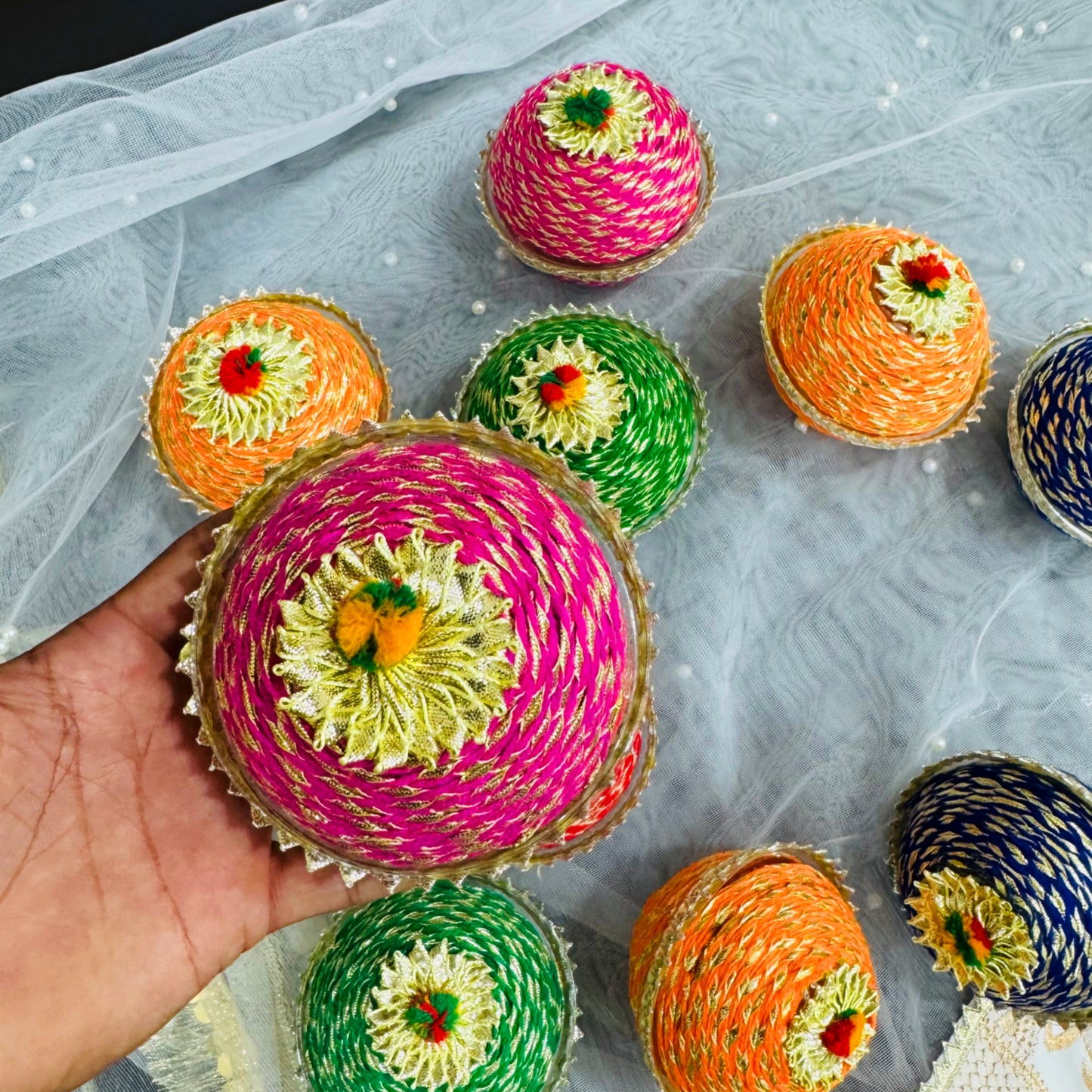 50 PC Handmade Matki Wedding Favours – Mehndi & Wedding Gift Set